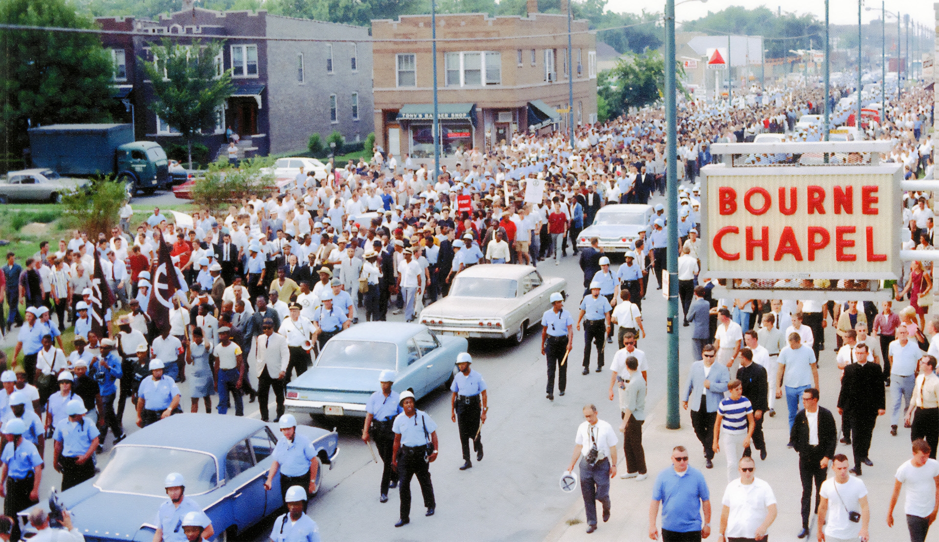 August 5, 1966 Chicago Freedom March down South Kedzie Avenue.