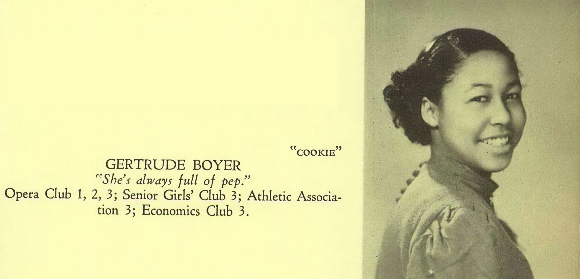 Gertrude Boyer Blanks was the first Black American student to graduate from West Hartford’s William H. Hall High School in 1938. As one of the few Black students in West Hartford at the time, Blanks endured nine years of being laughed at, punched, kicked, and once - blocked from entering school by classmates – with determination and forbearance taught to her by her grandmother. She recalled that her grandmother told her to: “Grit your teeth. Make up your mind that you are not going to answer. You're not going to get down to where they are.”