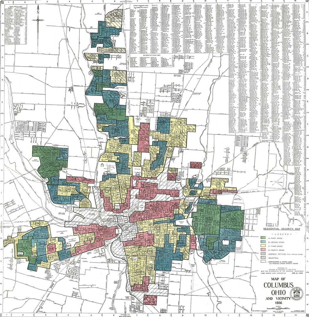 Redlining Map of Columbus, Ohio.