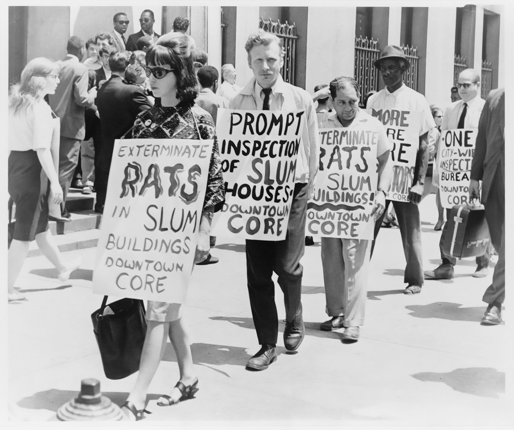 The Congress of Racial Equality (CORE) protests conditions in slum housing in New York City in 1964.