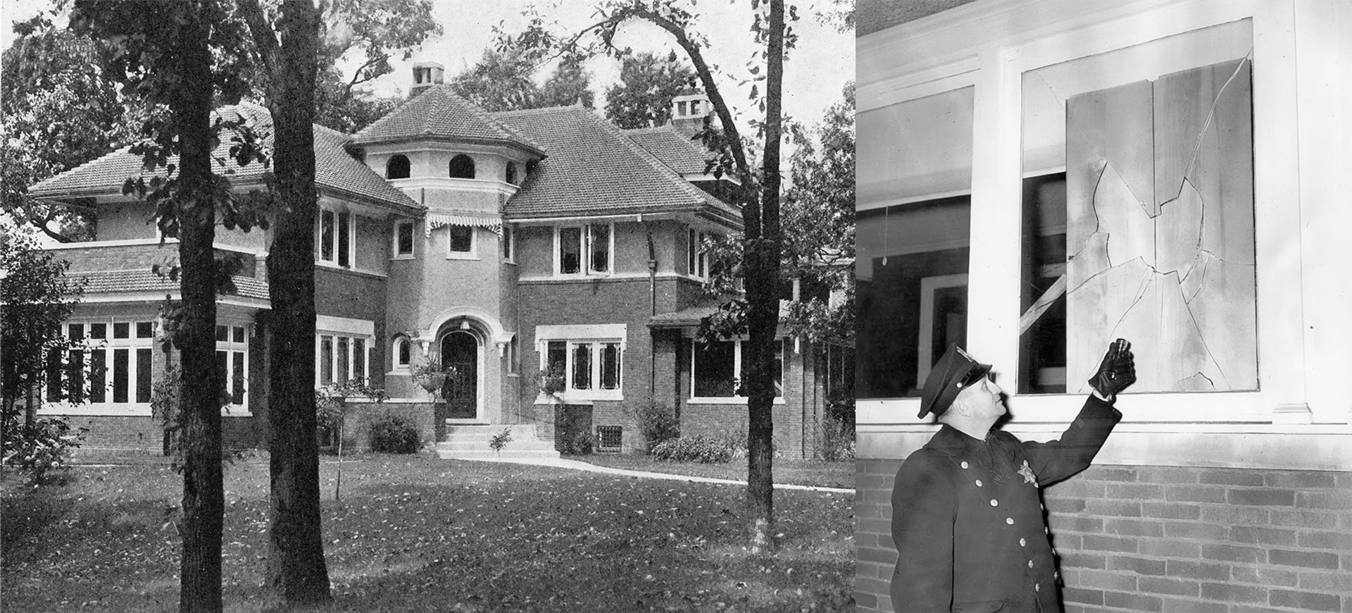 Drs. Percy and Anna Julian purchased this home in Oak Park's estate section in 1950 and began to renovate it but the house was firebombed before they had the chance to move in. The next year someone hurled a stick of dynamite at the house. The incidents caused many in Oak Park to rally to the Julian's aid and to examine community attitudes and policies on race and open housing.
