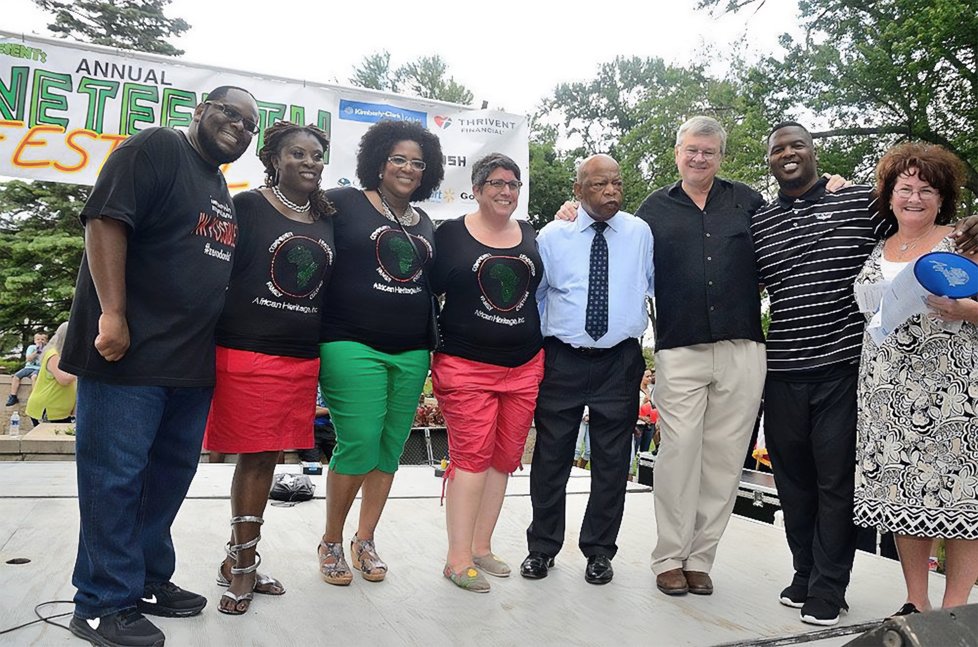 Organized by African Heritage Inc., Appleton's contemporary Juneteenth Festival began in 2010. It has grown to an annual attendance of thousands. Congressman John Lewis was featured speaker at the 2018 event.